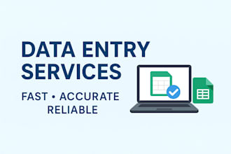 do accurate and fast data entry, excel, and google sheets tasks