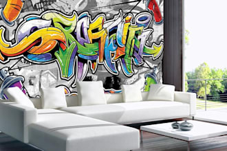 design wall art graffiti wallpaper wall mural for office gym mural restaurant