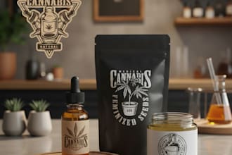 create cannabis natural and cbd oil logo design in 1 day