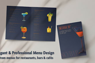 create a professional menu design for restaurants and cafés