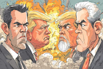 make a political caricature and cartoon art
