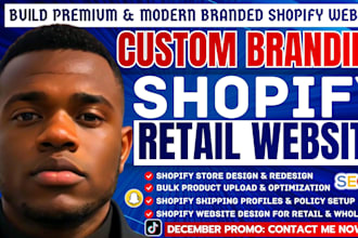 build custom branding shopify website for brands, wholesaler and retail business