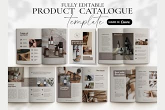 design magazine layout, product catalog brochure lookbook or magazine cover etsy