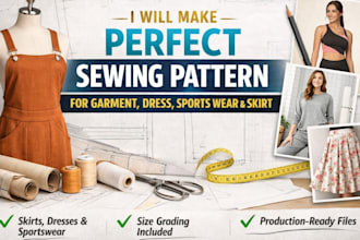 create custom sewing pattern with cad grading and pdf for your garment