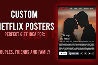 design a personalized netflix cover poster unique gift