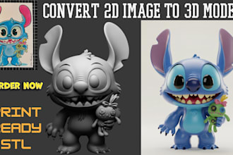 sculpt 3d toy tabletop character stl from 2d photo image for 3d printing