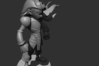 sculpt a realistic 3d head action figure character model for 3d printing stl