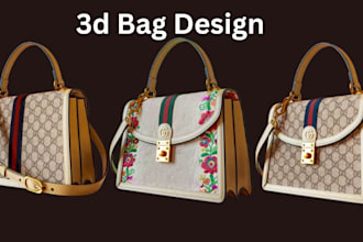 design and render your custom bag purse briefcase or gear in 2d 3d with mockup