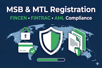 register msb,mtl,fintrac,fca,or emi license with full compliance in CPA