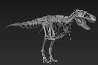 sculpt 3d wildlife model,skeletal,animal anatomy,dinosaur,3d creature design,stl