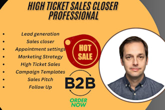 be your sales closer manager for b2b and high ticket sales