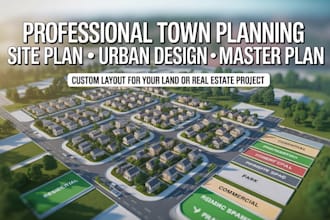 design town planning, site plan urban design master plan for land or real estate