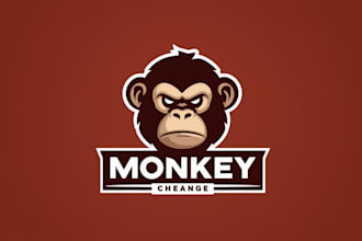 design a creative monkey logo for your brand