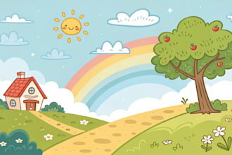 make cartoon background or illustration for your needs