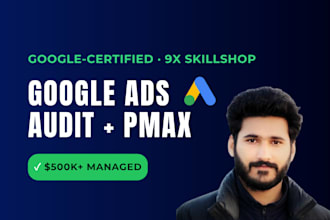 google ads audit, setup and optimization for search, pmax and shopping