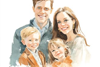 paint an amazing family portrait in watercolor