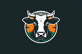 custom cow logo design  unique, friendly memorable branding