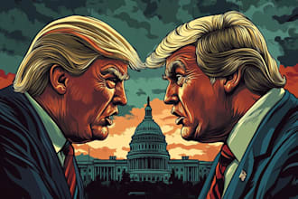 create a political leaders in humorous cartoon