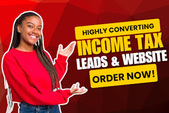 income tax website income tax leads tax landing page finance website