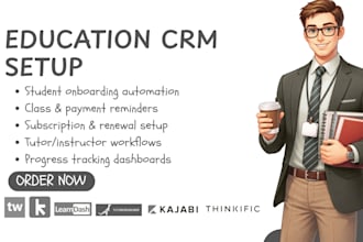 setup education CRM tutorcruncher thinkific teachworks kajabi learndash keap