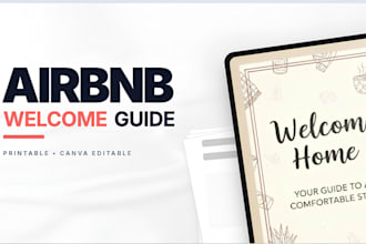 design a custom professional airbnb welcome guide