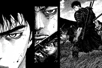 manga page custom dark berserk style art in high quality
