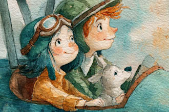 create complex children book illustrations
