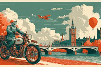 create a travel poster design in a vintage retro style