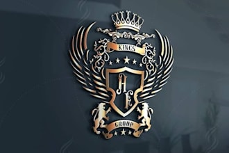 design a royal coat of arms regal heraldic luxury family crest logo