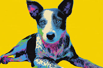 draw pop art of dog cat pet animal portrait