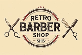design realistic barber shop logo