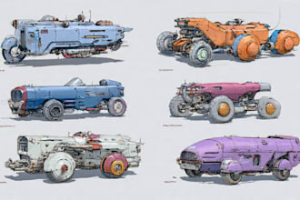 design sci fi tank, airplane, futuristic car, aircraft military