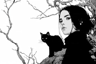 draw black and white illustrations