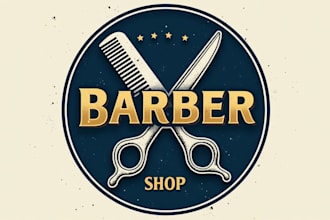 make eye catching barber shop logo