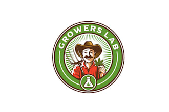 create mascot hemp logo for a brand of organic cannabis lab