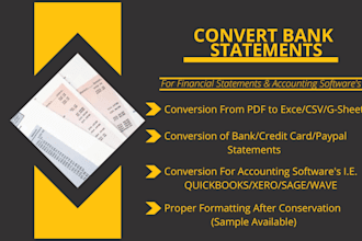 convert bank, credit card statement pdf to csv, excel only