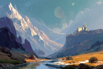 digitally paint fantasy landscape