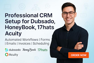 set up dubsado honeybook 17hats acuity CRM for coaches agencies businesses