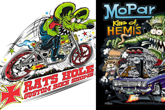 create rat fink decal tattoo hot rod cartoon style rat rod vintage xxl