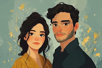 draw disney style couple character art from your photo
