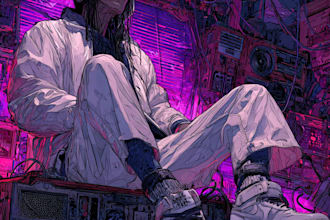 do a detailed art of sci fi cyberpunk psychedelic artwork