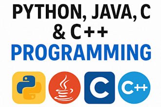 be your c, cpp, java and python developer and coder