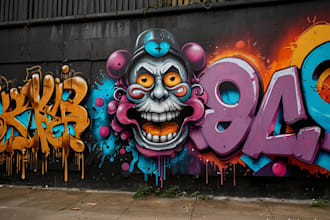 create graffiti street art pop art of any picture