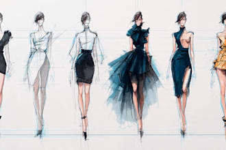 create a professional commercial fashion sketch