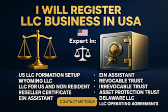 setup llc revocable irrevocable trust, US llc registration, ein for non resident
