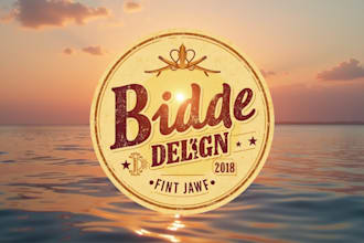 design outstanding sunset pine forest landscape  logo