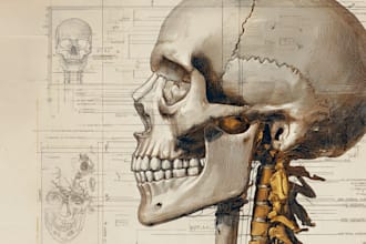 draw anatomy and medical vector illustration