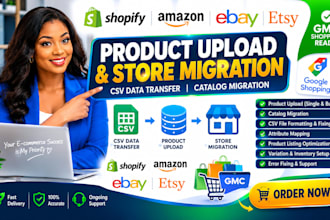 ebay etsy amazon shopify product upload catalog migrate image CSV data transfer