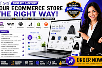 migrate woocommerce wix squarespace bigcommerce store shopify design magento SEO