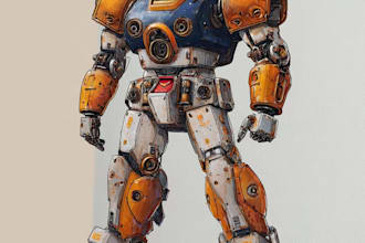 create futuristic sci fi robot character art